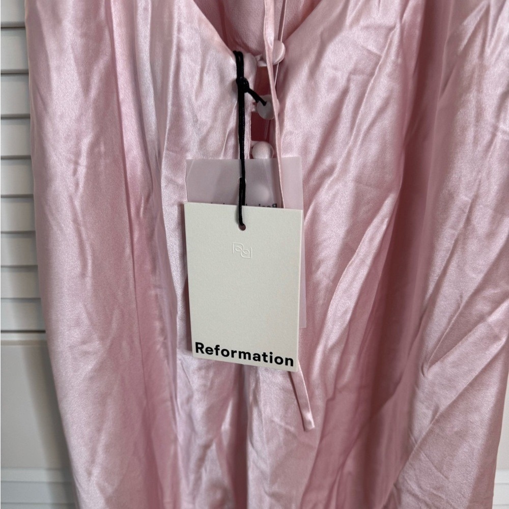 Reformation Jeany Silk Dress in Cherry Blossom New - Picture 7 of 8